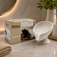 Brilliant Granite Ceramic Leaf Shaped Self Draining Soap Dish