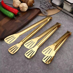 Stainless Steel Golden Cooking Tong (1-Piece)