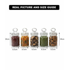 Rustic 6-Piece Airtight Glass Jar Set with Spoons (1876)