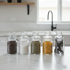 Rustic 6-Piece Airtight Glass Jar Set with Spoons (1876)