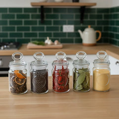 Rustic 6-Piece Airtight Glass Jar Set with Spoons (1876)
