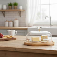 Wooden Butter Dish with Acrylic Lid