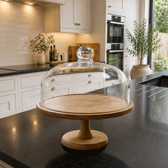 Elegant Revolving Cake Stand with Glass Dome Lid 12 iNCH