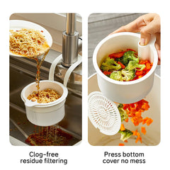 Sink Drain Basket, Double Layer Strainer Food Waste Filter Baskets
