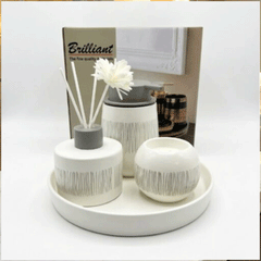 Brilliant 4-Piece Bathroom Accessories Set with Tray