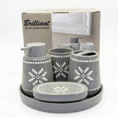 5-Piece Bathroom Accessories Set with Tray