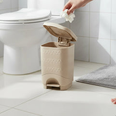 7L Bamboo-Style Dustbin with Pedal