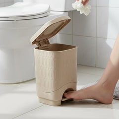 7L Bamboo-Style Dustbin with Pedal
