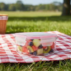440ML Square Glass Container with Lid