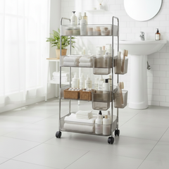 4-Tier Acrylic Utility Rolling Trolley