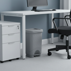 18L Bamboo-Style Dustbin with Pedal