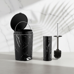 MarblePrint Dustbin & Brush Set