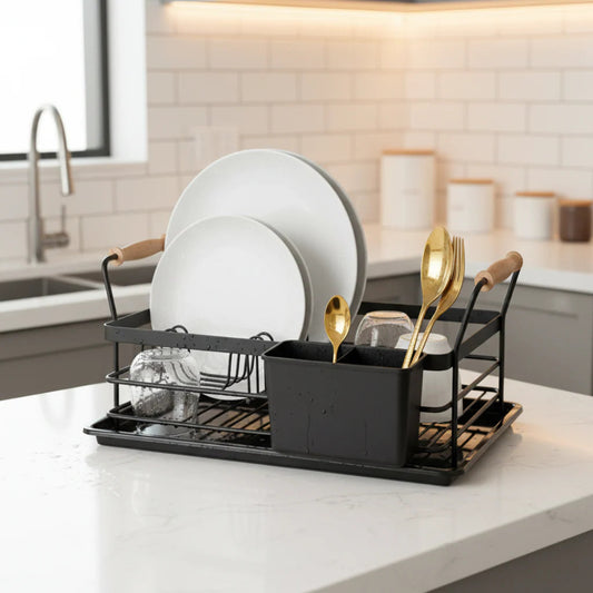 Compact Dish Rack with Handles