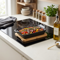 Iron Sizzling Pan with Bamboo Base