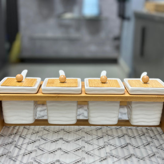 4Pcs Chutni Serving Set With Stand
