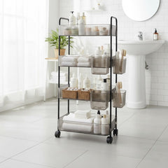 4-Tier Acrylic Utility Rolling Trolley