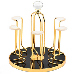 Silver & Gold Revolving Glass Stand
