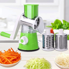 Vegetable Cutter Multifunctional Vegetable Slicer Drum Slicer for Kitchen Manual Hand Crank Vegetable Cutter, 3 in 1 Rotary Cheese Grater Slicer