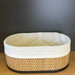 Oval Wicker Basket Decorative Home Organizer Organizer Multi-Purpose Bamboo Basket Set of 3