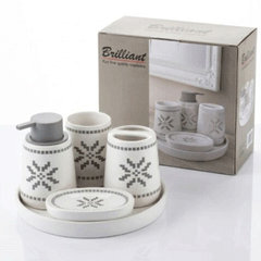 5-Piece Bathroom Accessories Set with Tray