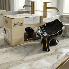 Brilliant Ceramic Leaf Shape Self Draining Soap Dish