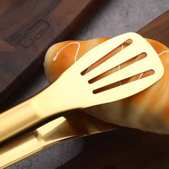Stainless Steel Golden Cooking Tong  (1-Piece)
