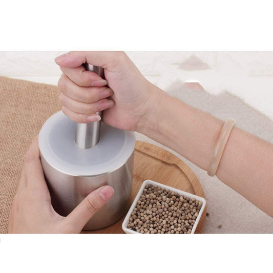 Stainless Steel Mortar and Pestle with Cover