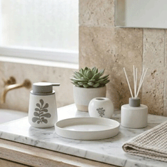 Brilliant 4-Piece Bathroom Accessories Set with Tray
