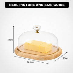 Wooden Butter Dish with Acrylic Lid