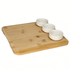 Danny Home Bamboo Serving Board & Bowls Set of 4 Pcs