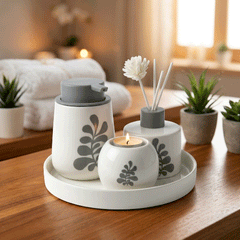 Brilliant 4-Piece Bathroom Accessories Set with Tray