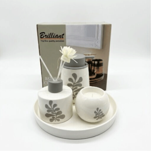 Brilliant 4-Piece Bathroom Accessories Set with Tray