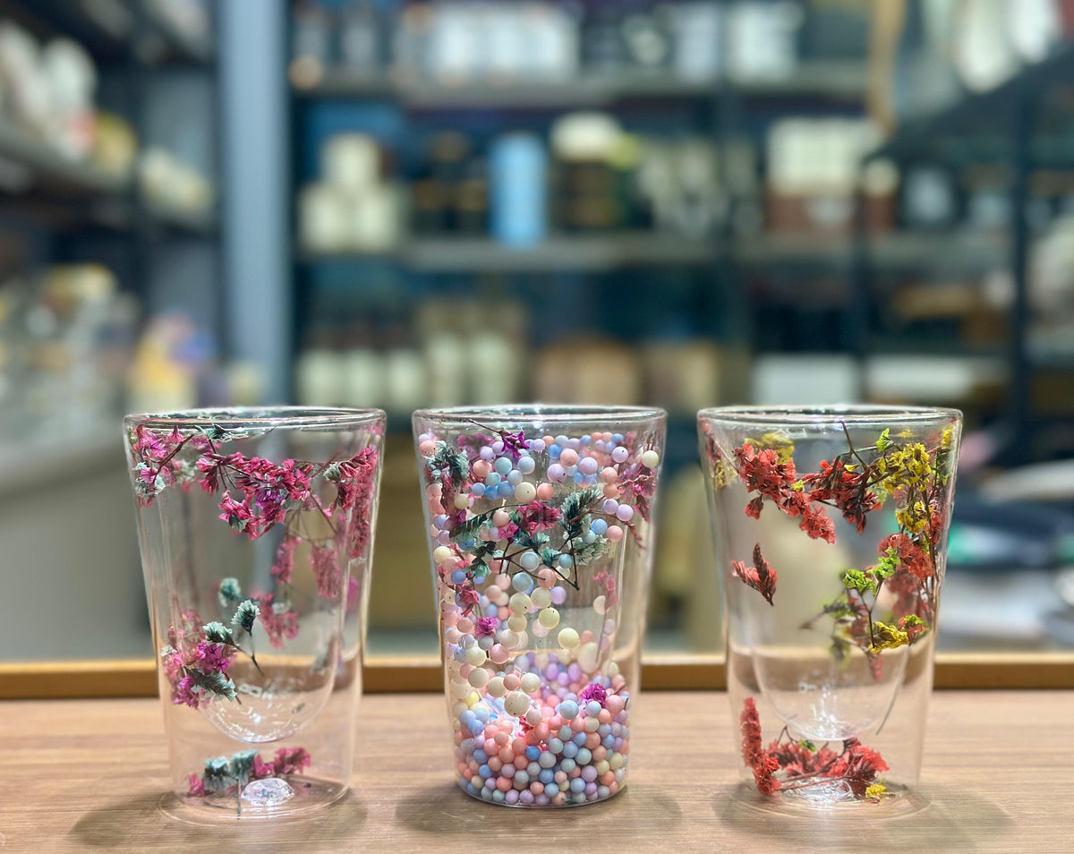 Double Wall Dried Flower Glass 300ml