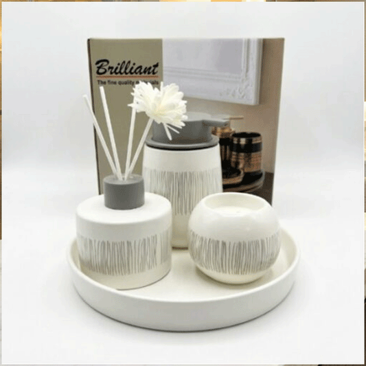 Brilliant  4-Piece Bathroom Accessories Set with Tray