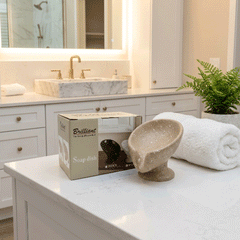 Brilliant Granite Ceramic Leaf Shaped Self Draining Soap Dish