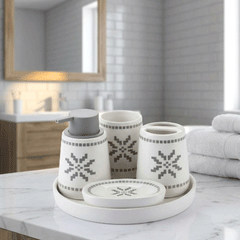 5-Piece Bathroom Accessories Set with Tray