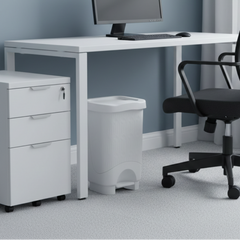 18L Bamboo-Style Dustbin with Pedal