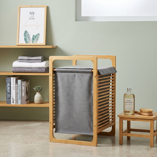 Portable Bamboo Laundry Basket
