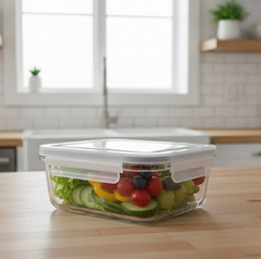 850ML Rectangular Glass Container with Lid