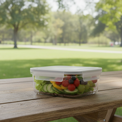 850ML Rectangular Glass Container with Lid