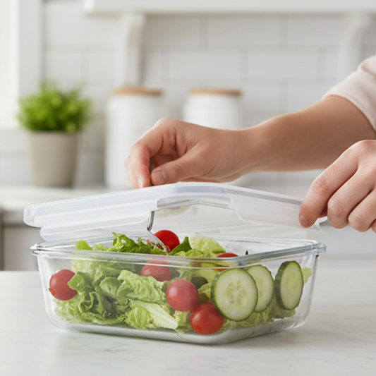 850ML Rectangular Glass Container with Lid