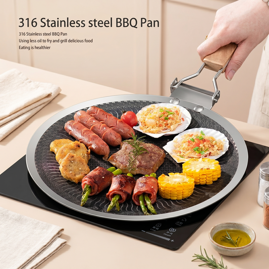 316 Laser Coated Honeycomb Stainless Steel Tawa 34CM
