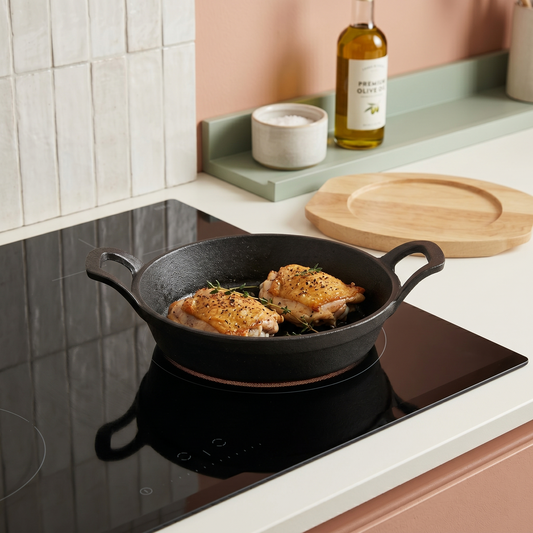 Danny Home Sizzling Pan with Bamboo Base 24.5cm