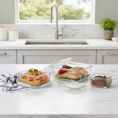 3‑Pcs Premium Square Glass Storage Set with Lids