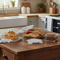 3‑Pcs Premium Square Glass Storage Set with Lids