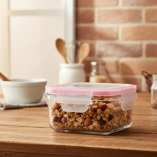 440ML Square Glass Container with Lid