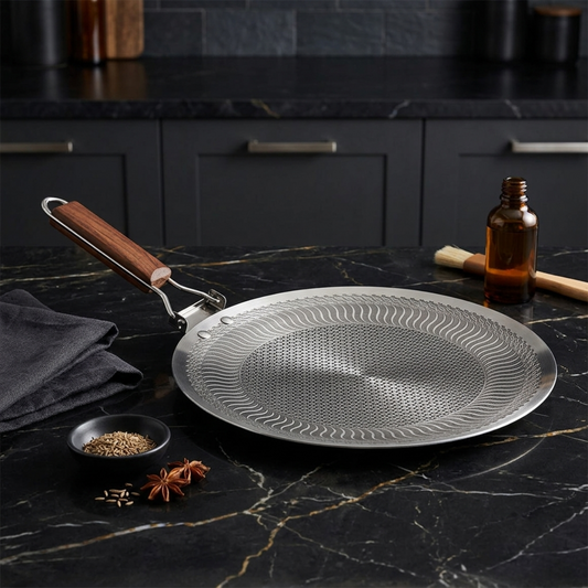 316 Laser Coated Honeycomb Stainless Steel Tawa 34CM