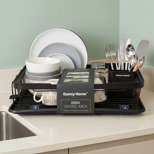 Danny Home Stainless Steel Dish Rack with Utensil Holder