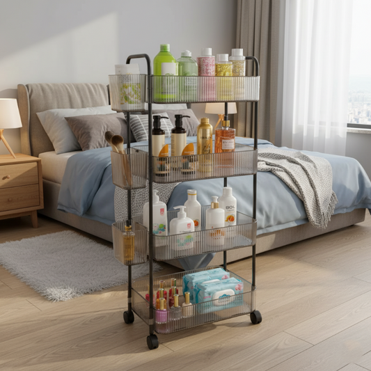 4-Tier Acrylic Utility Rolling Trolley