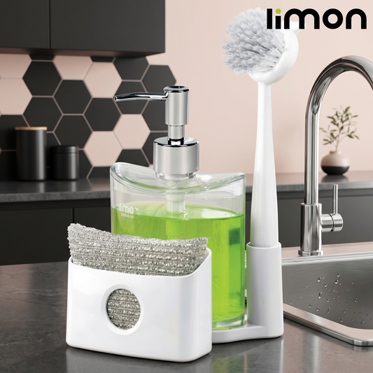 Limon Oval Liquid Dispenser Set with Brush